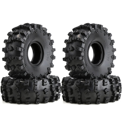4pcs 2.2 Beadlock Wheels & Rubber Tires Set for 1/10 RC Crawler TRX4 SCX10 D90