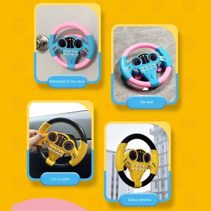 Infant Simulation Steering Wheel Toy with Lights & Sound for Stroller