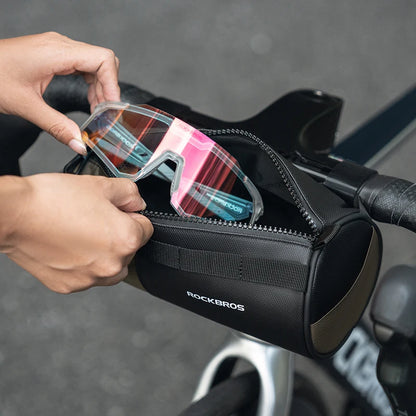 ROCKBROS Reflective Handlebar Bag 1.7L Portable Bike Front Storage Shoulder Bag Accessories