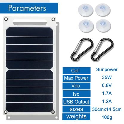 30W Portable Solar Panel 5V USB Charger for Phone Power Bank Camping RV