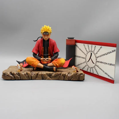 Naruto Uzumaki 16cm Anime Figure Sitting Meditation PVC Statue Collectible Toy