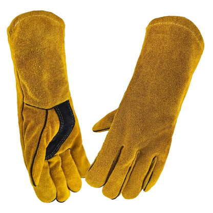 Fire Leather Gloves Heavy Duty Welding Heat Resistant Wood Burner Stoves
