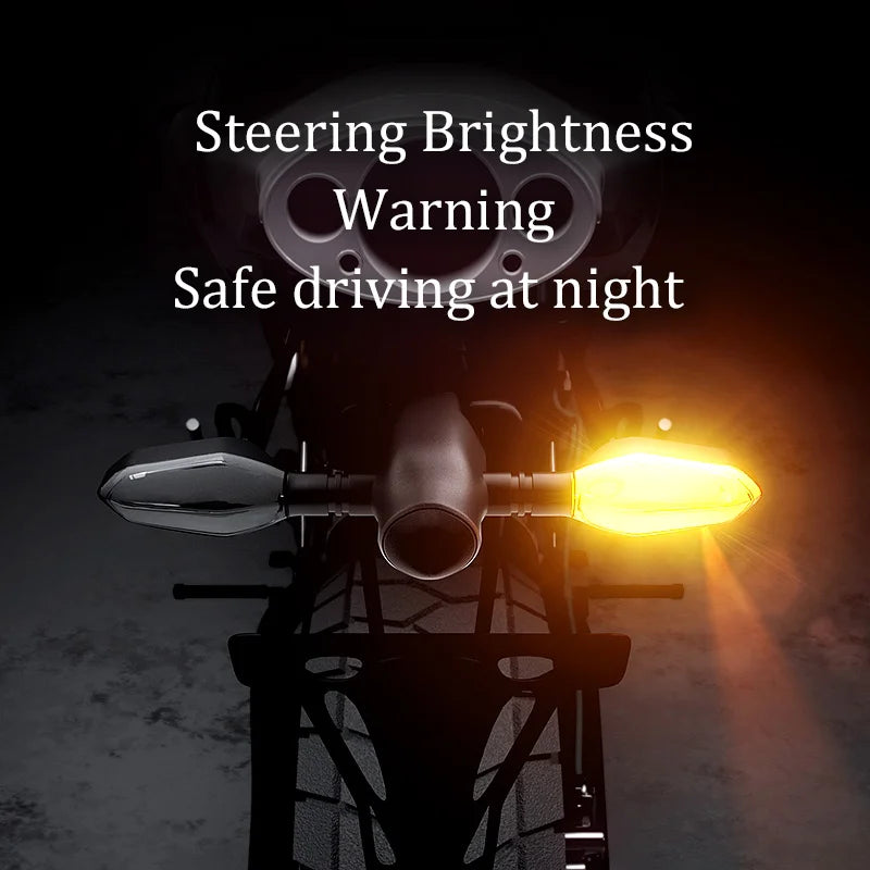 2PCS LED Turn Signal Lamp Motorcycle Flowing Indicator Light Amber