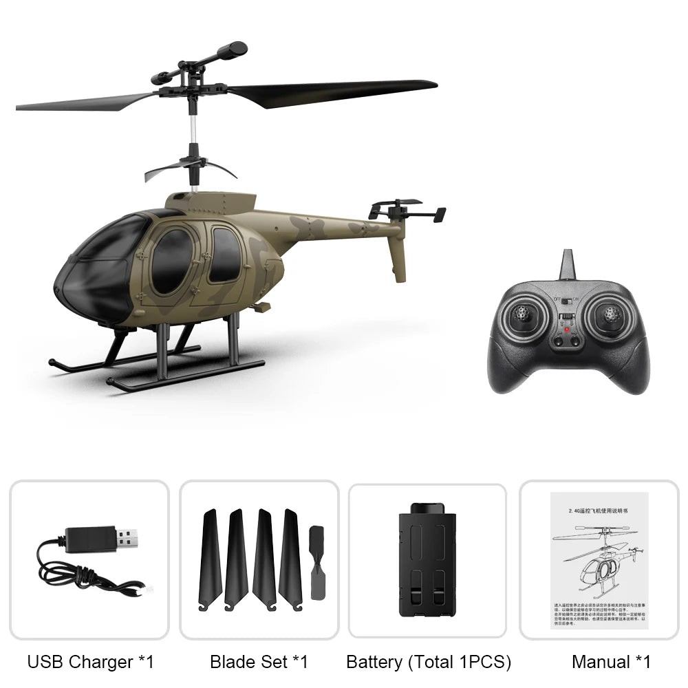 2.4GHz MD500 RC Helicopter 6-Axis Gyro Altitude Hold Remote Control Beginner Toy