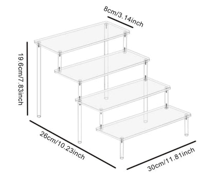 Acrylic Display Stand 1-4 Tier Transparent Shelf for Cupcake Perfume Doll
