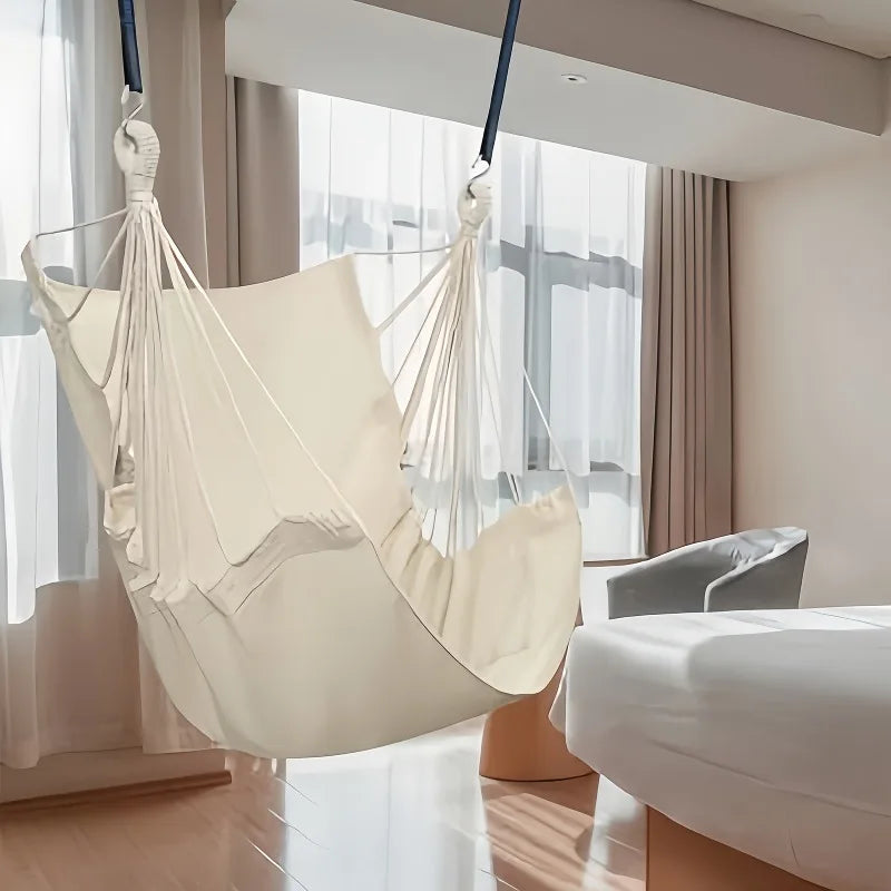 1pc Leisure Fabric Hammock Chair Outdoor Swing Chair Hammock Dormitory Hammock Chair Anti Rollover Hammock(With Storage Bag-EXPROTAS