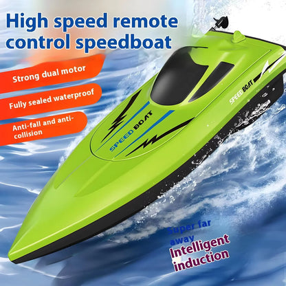 Waterproof Remote Control Boat Kids RC Speedboat Toy for Pool Fun