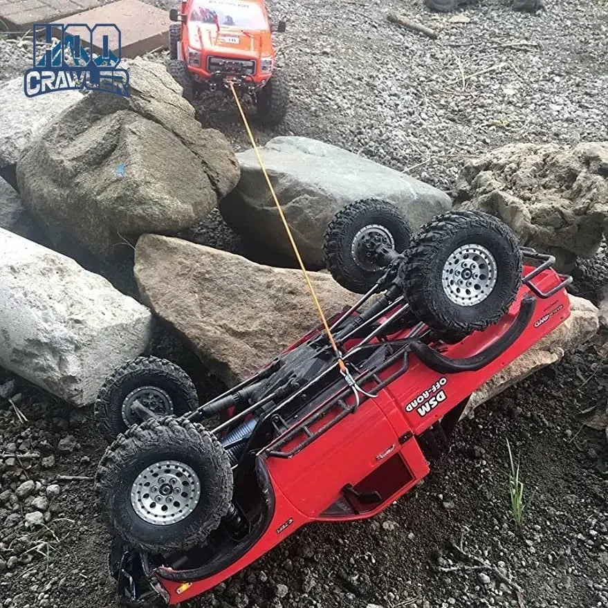 HooCrawler Kinetic Winch Strap Rescue Rope Hook 1/10 RC Crawler TRX4 SCX10