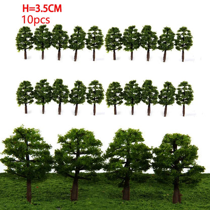 10Pcs Trees Train HO Scale Model Scenery Layout for Railroad Diorama