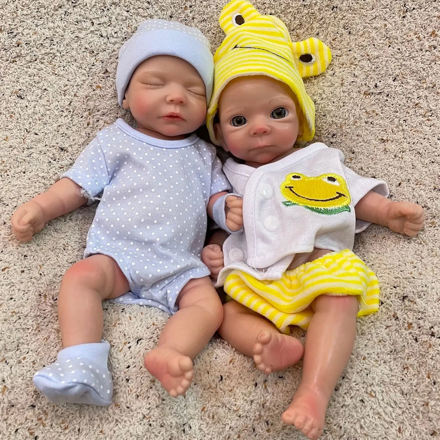 AnjoDoll 10 Inch Full Body Silicone Reborn Girl Doll Painted Washable Soft