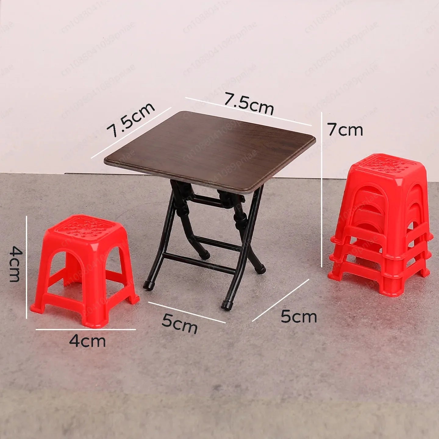 Miniature Vintage Table and Chair Set Dollhouse Furniture for Kids Play