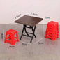 Miniature Vintage Table and Chair Set Dollhouse Furniture for Kids Play
