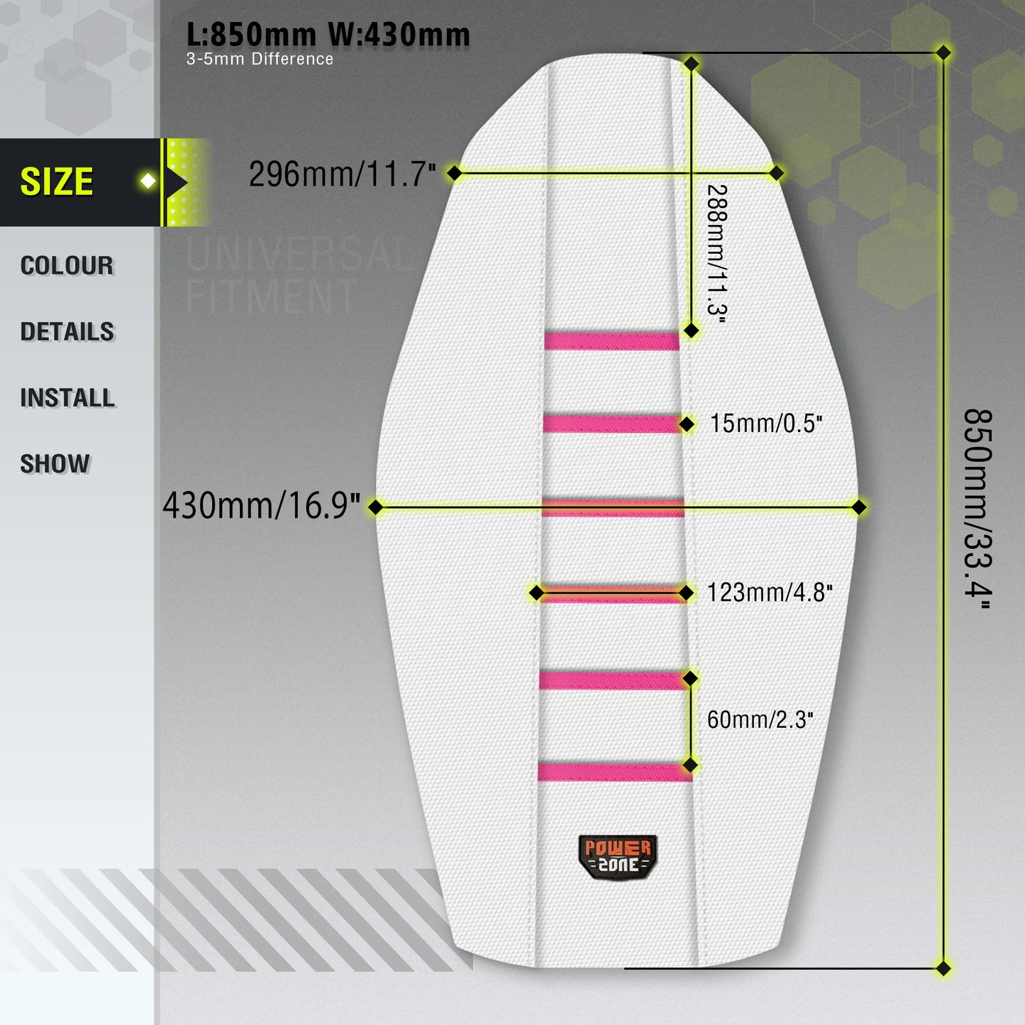 White Ribbed Waterproof Anti-Slip Seat Cover by Powerzone for SXF EXC KXF CRF