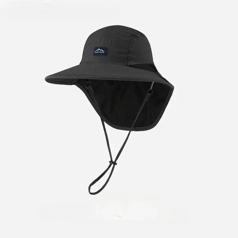 Neck Protection Wide Brim Bucket Hat UV Fishing Hiking Cap Unisex