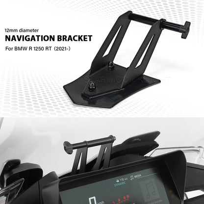 12mm GPS Phone Holder Navigation Bracket Adapter for BMW R1250RT 2021-2024