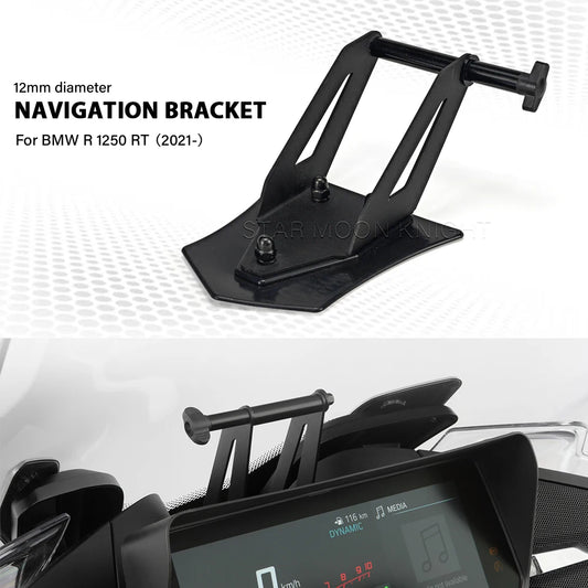 12mm GPS Phone Holder Navigation Bracket Adapter for BMW R1250RT 2021-2024