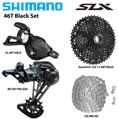 Shimano SLX M7100 1x12 MTB Drivetrain Kit Shifter RD M6100 Cassette Chain - EXPROTAS