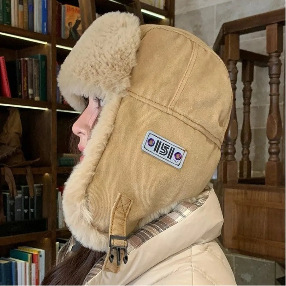 Waterproof Ear Protectors Bomber Hat Faux Fur Warm Unisex Winter Trapper