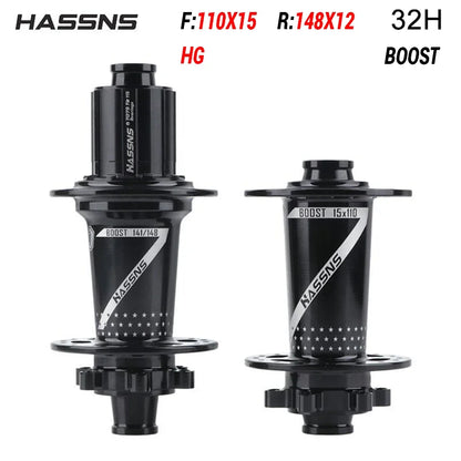 HASSNS PRO7 Hub HG XD MS 32H J-Bend 4 Bearing Freehub for Shimano 8-12 Speed