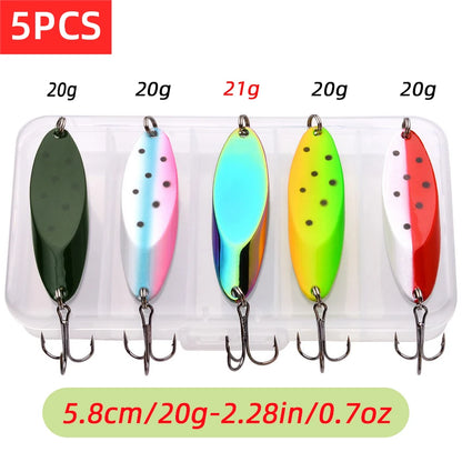 Box Treble Hooks 5PCS Gold Fishing Tackle Set with Sequins