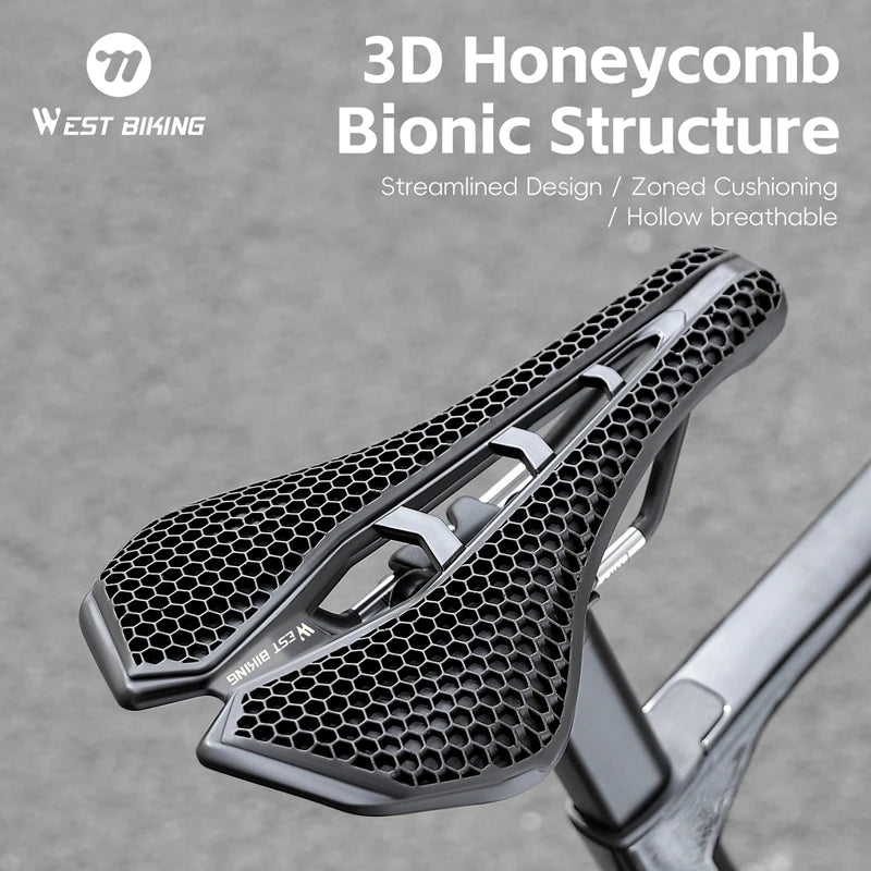 WEST BIKING 3D Printed Bike Saddle Honeycomb Ultralight Breathable Road MTB - EXPROTAS