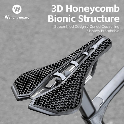 WEST BIKING 3D Printed Bike Saddle Honeycomb Ultralight Breathable Road MTB - EXPROTAS
