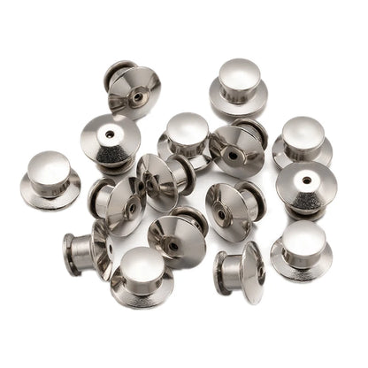 10/30/50pcs Locking Pin Backs Metal Badge Fasteners for Brooch Jewelry Making