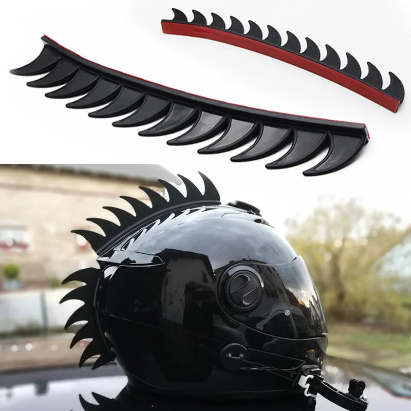 Rubber Dirt Biker Motorcycle Helmet with Mohawk Spikes - 5 Colours