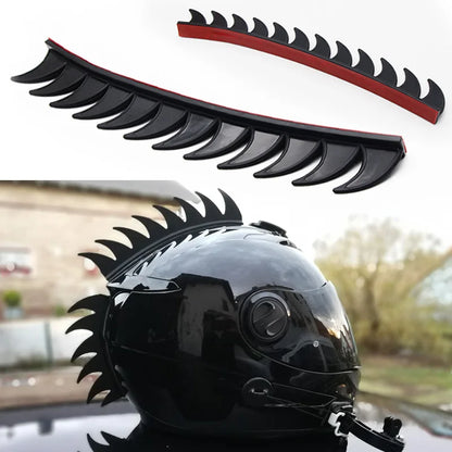 Rubber Dirt Biker Motorcycle Helmet with Mohawk Spikes - 5 Colours
