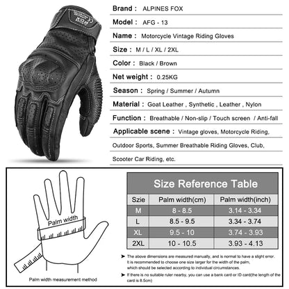 Brown Vintage Leather Motorcycle Gloves Men CE Certification Motorbike Riding Touch Screen Motocross Moto Racing Biker Glove XXL-EXPROTAS