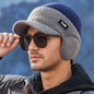 Ear Protection Dual-Tone Knit Baseball Cap for Outdoor Activities