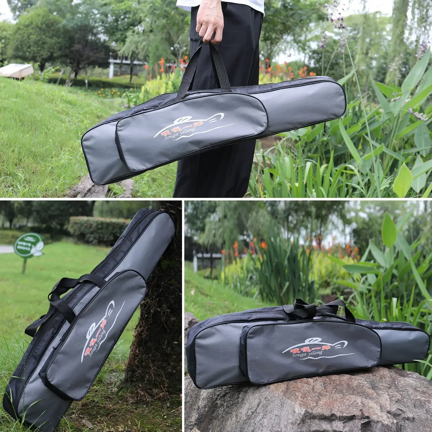 Fishing Rod Bag Sougayilang Single Layer Nylon Tackle Carry Storage Case