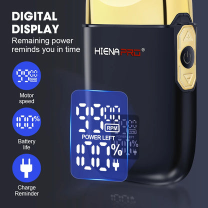 Men Electric Shaver Cordless Hair Clipper Rechargeable Hiena Razor