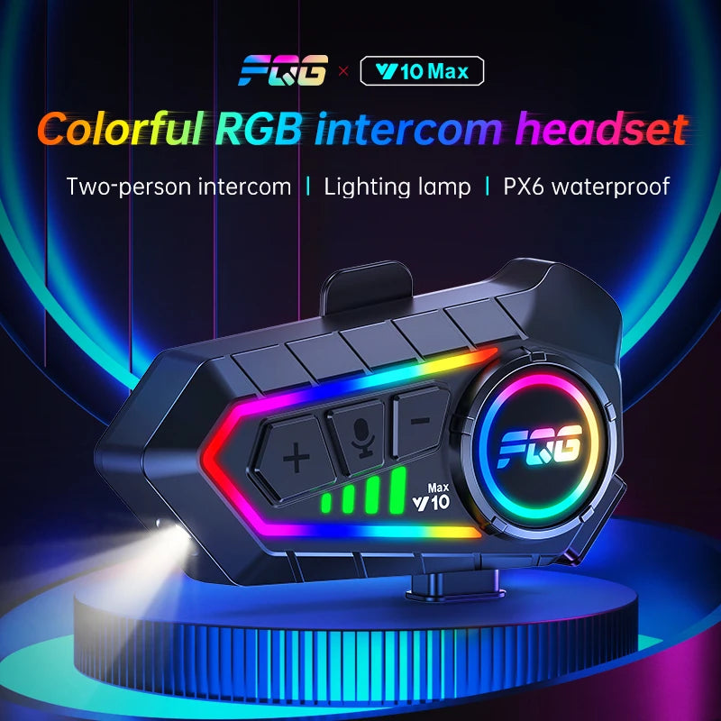 Y10 Max Motorcycle Helmet Bluetooth 6.0 Intercom Headset CVC DSP Noise Reduction