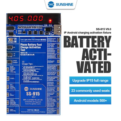 SUNSHINE SS-915 V9.0 IP Android Battery Activation Charging Board for 6G-15ProMax Huawei VOVI Activated Fast Charging Tool-EXPROTAS
