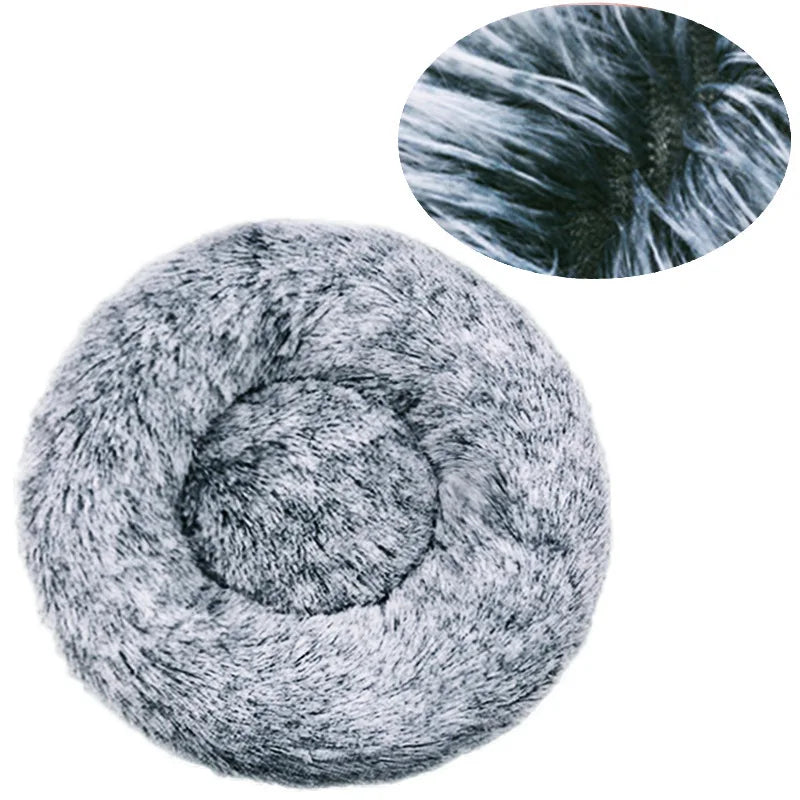 40-90cm Cat Bed Plush Round Soft Warm Cushion for Dog Pet Winter Sleeping