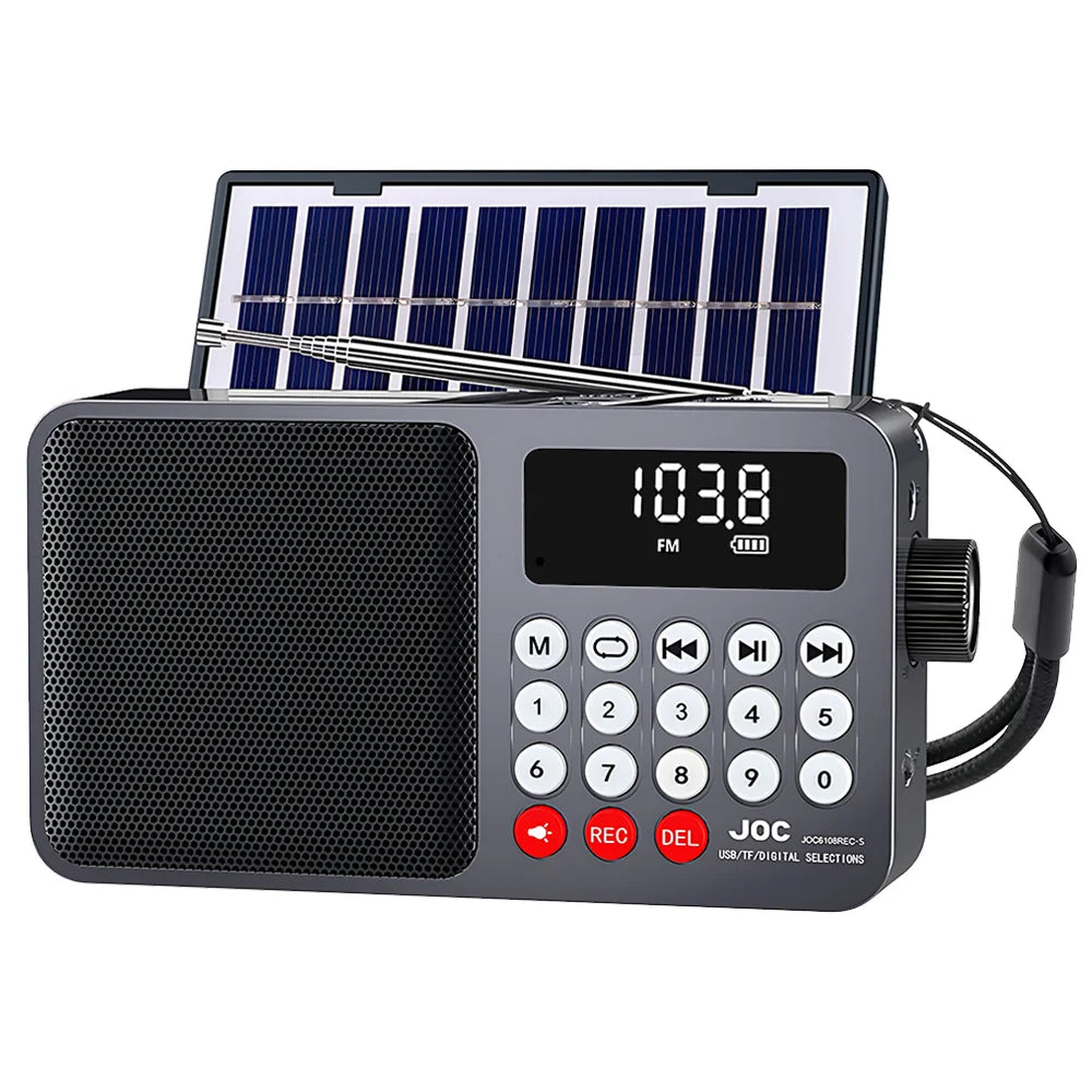 Portable Bluetooth Speaker Solar FM Radio USB Rechargeable Outdoor Music