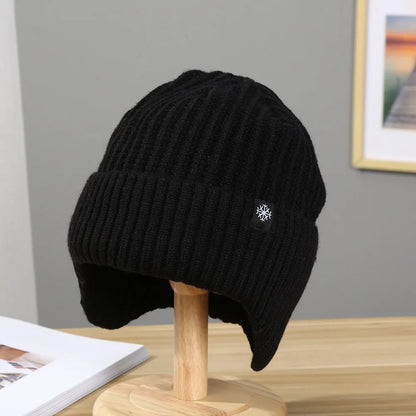 Men's Winter Knitted Hat Ear Protection Plush Warmth Earmuff Outdoor Cap