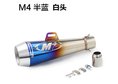 51MM Motorcycle Exhaust Pipe M4 Escape GP Moto Pot Muffler Slip on For Scooter Motocross Dirt Bike Moto 300cc 600cc 1000cc-EXPROTAS