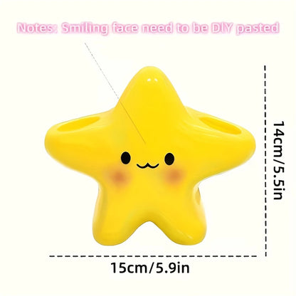 Cute Star-shaped Toothbrush Holder Freestanding Bathroom Organizer Storage