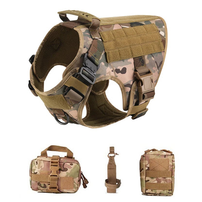 Tactical Military Vest Dog Harness & Leash Set for German Shepherds All Breeds