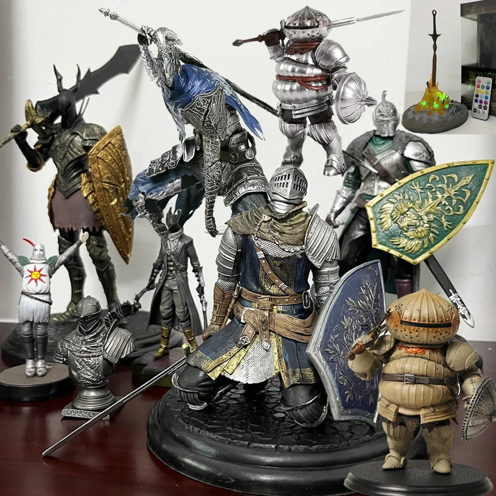 Dark Souls Artorias Faraam Siegmeyer Black Knight Bonfire LED Figure Model Toy