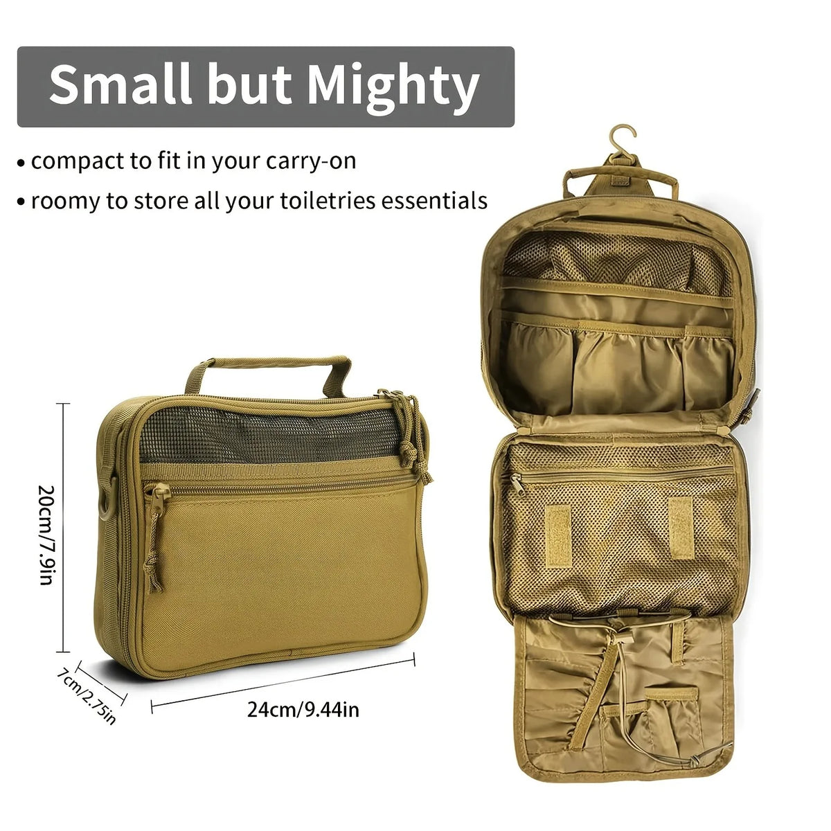 1pc Tactical Travel Bag Toiletry Organizer Molle Wash Pouch for Men
