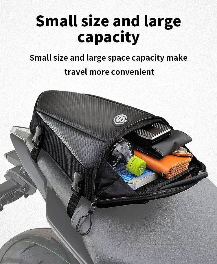 Multifunction Motorcycle Rear Seat Bag Waterproof Motorcycle Tail Bag Large Capacity Motocross Rider Shoulder Bag with Raincover-EXPROTAS