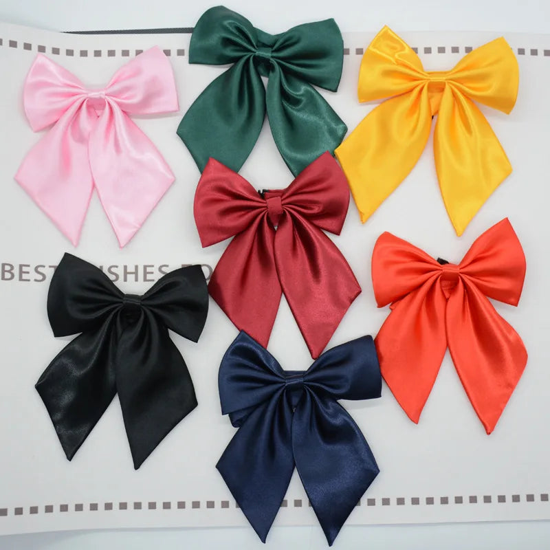 Women Butterfly Bow Ties Solid Silk Necktie Formal Accessory for Events