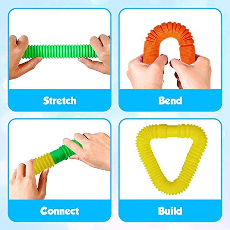 50PCS Colorful Telescopic Tubes Stress Relief Sensory Toy Party Favors