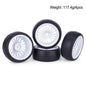 4PCS Pre-Glued RC Wheels Tyres 65x26mm 12mm Hex for TT01 TT02 XV01