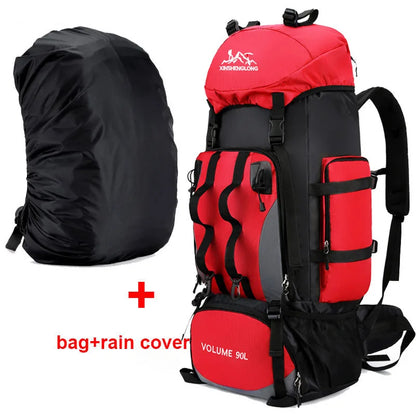 90L Waterproof Hiking Camping Backpack Trekking Bag Rucksack Large Capacity Travel Outdoor Sports Bags Camping Equipment Men-EXPROTAS