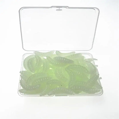 100Pcs Grub Soft Fishing Lures Silicone Worm Bait 2cm 0.3g Artificial