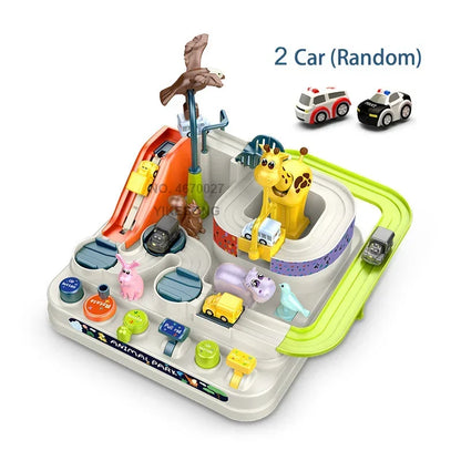 Racing Rail Car Model Educational Toys Children Track Adventure Game Brain Mechanical Interactive Train Animals Space Rocket Toy-EXPROTAS